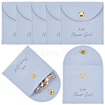 10Pcs Velvet Pouches with Snap Button, Jewelry Storage Supplies, Square, Light Sky Blue, 8x8x0.8cm(ABAG-SP0001-42D)