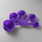 5Pcs 5 Styles Plastic Measuring Cups Set, Bakeware Tool, with Rings, Blue Violet, 175mm, 1pc/style(AJEW-WH20018-144)