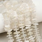 Natural White Moonstone Beads Strands, Nuggets, 7.5~13x6~13x2~5mm, Hole: 0.9mm, about 68~86pcs/strand, 15.35~15.75''(39~40cm)(GG-CBA3A44-B03-01)