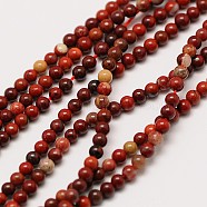 Natural Red Rainbow Jasper Round Beads Strands, 2mm, Hole: 0.5mm, about 184pcs/strand, 16 inch(G-A130-2mm-25)