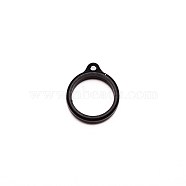 Silicone Pendant, for Electronic stylus & Lighter Making, Ring, Black, 29x24.5x7mm, Hole: 3mm, 20.5mm inner diameter(SIL-WH0001-07H)