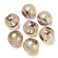 UV Plating Rainbow Iridescent Acrylic Beads, Round, Top Drilled, Tan, 20x20x20mm, Hole: 3mm(OACR-G012-06E)