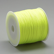 Nylon Thread, Chinese Knotting Cord, Green Yellow, 0.4mm, about 174.98 Yards(160m)/Roll(NWIR-Q008B-F228)