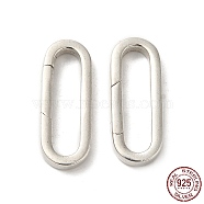 925 Sterling Silver Spring Gate Rings, Oval, with 925 Stamp, Silver, 21.5x18x2.5mm(FIND-Z008-02S)