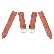 Gorgecraft Leather Watch Bands, with 304 Stainless Steel Clasps, Sienna, 90~120x22x4~5mm(WACH-GF0001-002C-02)