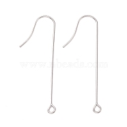 316 Surgical Stainless Steel Earring Hooks, with Horizontal Loops, Stainless Steel Color, 40mm, Hole: 1.8mm, 21 Gauge, Pin: 0.7mm(STAS-E027-02A-P)
