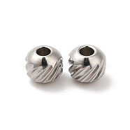 304 Stainless Steel Bead, Round, Stainless Steel Color, 4mm, Hole: 1.5mm(STAS-H214-29A-P)