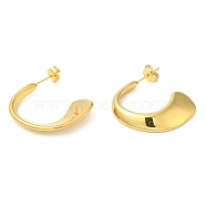 Ion Plating(IP) 304 Stainless Steel Arch Stud Earrings, Real 18K Gold Plated, 26x23x4~10mm(EJEW-B026-07G)