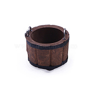 Wooden Barrel Mini Model, Micro Landscape Dollhouse Accessories, Pretending Prop Decorations, Coconut Brown, 35x28mm(PW-WG6515A-02)