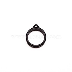 Silicone Pendant, for Electronic stylus & Lighter Making, Ring, Black, 29x24.5x7mm, Hole: 3mm, 20.5mm inner diameter(SIL-WH0001-07H)