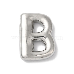 Non-Tarnish 304 Stainless Steel Pendants, Letter Charm, Letter B, 21.5x16x5mm, Hole: 2.5x2mm(STAS-Z063-01P-B)