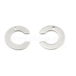304 Stainless Steel Letter Charms, Letter.C, 11x10x0.8mm, Hole: 1mm(X-STAS-O072-C)