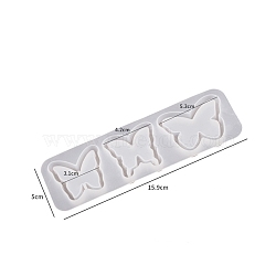 Butterfly Shape Quicksand DIY Silhouette Silicone Mold, Shaker Molds, Resin Casting Molds, for UV Resin, Epoxy Resin Craft Making, Butterfly, 165x50mm, Inner Diameter: 31~53mm(PW-WG11379-02)