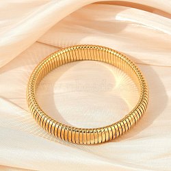 304 Stainless Steel Flat Snake Chain Bracelet, Stretch Bracelet, Golden, Inner Diameter: 2-1/2 inch(6.3cm), Wide: 12mm(BJEW-B076-01G)