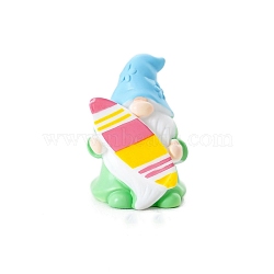 Resin Display Decorations, Gnome, Turquoise, 32x22mm(PW-WGA6C67-07)