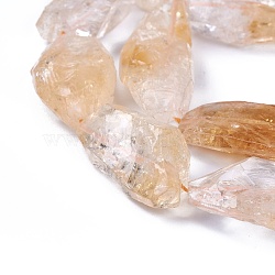 Natural Citrine Beads Strands, Nuggets, 24~36x12~21x7~16mm, Hole: 1.3mm, about 13pcs/strand, 15.9 inch(40.5cm)(G-I225-02)