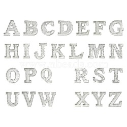 26Pcs Letter A~Z Alloy Lapel Pin Backs, Creative Badge for Backpack Clothes, Platinum, 17.5~18x8~21mm(JEWB-CJZ0001-03P)