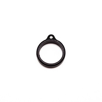 Silicone Pendant, for Electronic stylus & Lighter Making, Ring, Black, 29x24.5x7mm, Hole: 3mm, 20.5mm inner diameter