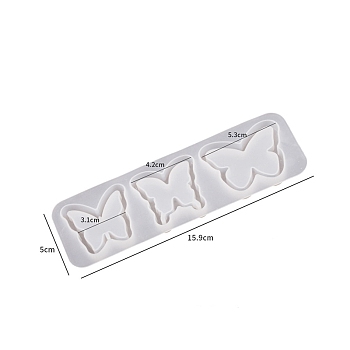 Butterfly Shape Quicksand DIY Silhouette Silicone Mold, Shaker Molds, Resin Casting Molds, for UV Resin, Epoxy Resin Craft Making, Butterfly, 165x50mm, Inner Diameter: 31~53mm