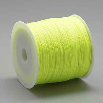 Nylon Thread, Chinese Knotting Cord, Green Yellow, 0.4mm, about 174.98 Yards(160m)/Roll