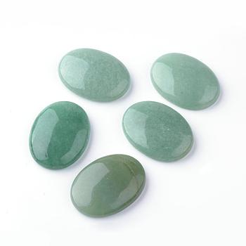 Natural Green Aventurine Cabochons, Oval, 40x30x8.5~9mm