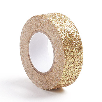 Glitter Foil Masking Tapes, DIY Scrapbook Decorative Adhesive Tapes, for Craft and Gifts, Gold, 15x47.5x15mm