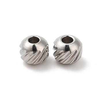 304 Stainless Steel Bead, Round, Stainless Steel Color, 4mm, Hole: 1.5mm