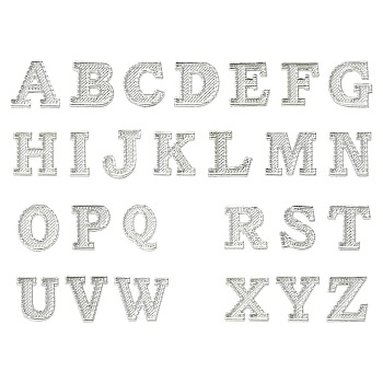 26Pcs Letter A~Z Alloy Lapel Pin Backs, Creative Badge for Backpack Clothes, Platinum, 17.5~18x8~21mm