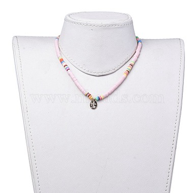 Polymer Clay Heishi Beads Pendant Necklaces(NJEW-JN02528-M)-6