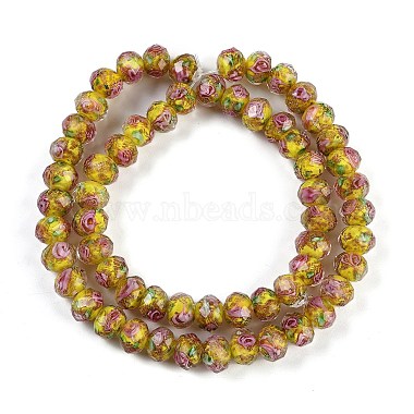 Handmade Gold Sand Lampwork Beads Strands(LAMP-R141-10mm-23)-2