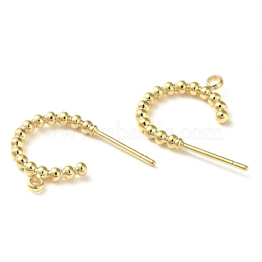 Brass Ring Stud Earring Findings(KK-F862-01G)-2