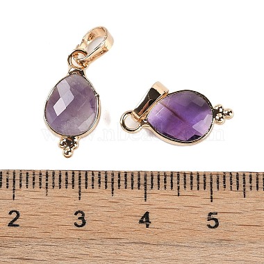 Natural Amethyst Faceted Pendans(KK-L218-004G-01)-3