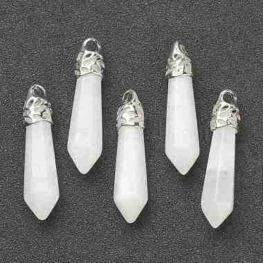 Bullet Natural White Jade Pointed Pendants(G-E332-C27)-2