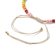 Colorful Glass Seed & Brass Braided Bead Bracelet(BJEW-JB10138)-6