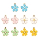 10Pcs 5 Colors Alloy Enamel Pendants(ENAM-YW0002-11)-1