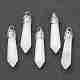 Bullet Natural White Jade Pointed Pendants(G-E332-C27)-2