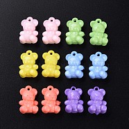 Opaque Acrylic Pendants, Bear, Mixed Color, 20x13.5x10.5mm, Hole: 1.4mm, about 400pcs/500g(MACR-S373-113-A)