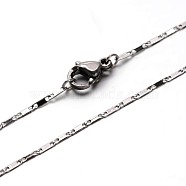 304 Stainless Steel Mariner Link Chain Necklaces, with Lobster Clasps, Stainless Steel Color, 17.7 inch(45cm)(NJEW-O058-14P)