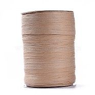 Raffia Paper Cords for DIY Jewelry Making, Paper Twine, Tan, 6.5mm, about 300m/roll(X-OCOR-WH0010-A04)