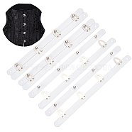 Iron Corset Busk, Hook & Eye Closure for Corset, Bustier, Waist Trainer, White, 200x12.5x6mm and 200x26x2mm, 2pcs/set(DIY-WH0304-577A)