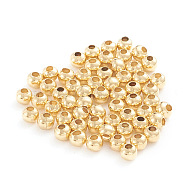 304 Stainless Steel Beads, Hollow Round, Golden, 2.4x2mm, Hole: 0.8mm about 500pcs/bag(STAS-G230-G03)