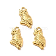 Ion Plating(IP) 304 Stainless Steel Pendant Rhinestone Settings, Owl, Real 18K Gold Plated, Fit for 1~1.4mm Rhinestone, 20x11x3mm, Hole: 2mm(STAS-I197-014G)