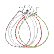Sparkling Glass Beaded Necklaces, Mixed Color, 13.62 inch(34.6cm)(NJEW-JN04489)