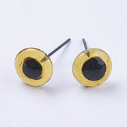 Craft Glass Doll Eyes, Stuffed Toy Eyes, with Steel Pin, Goldenrod, 11mm(DIY-WH0020-B01-11mm)