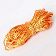 Waxed Polyester Cord, Round, Orange, 1mm, 15m/bundle(YC-TAC0002-A-24)