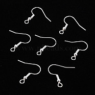304 Stainless Steel Earring Hooks, with Horizontal Loop, Silver, 18.5~20.5x17~19mm, Hole: 2mm, 22 Gauge, Pin: 0.6mm(S057-42S)