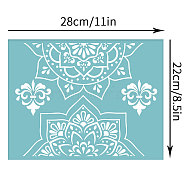 Self-Adhesive Silk Screen Printing Stencil, for Painting on Wood, DIY Decoration T-Shirt Fabric, Sky Blue, Flower Pattern, 22x28cm(DIY-WH0173-047-07)