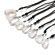 Natural Quartz Crystal Nuggets Pendant Necklace with Polyester Cord for Women, 25.20 inch(64cm)(G-H285-05B)