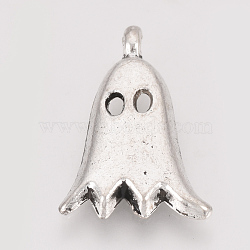 Tibetan Style Alloy Pendants, Ghost, Cadmium Free & Lead Free, Antique Silver, 20x13.5x3mm, Hole: 1mm(X-TIBE-T011-144AS-LF)