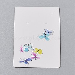 Cardboard Jewelry Display Cards, for Hanging Earring & Necklace Display, Rectangle, Colorful, Butterfly Pattern, 9x6x0.05cm, Hole: 0.2cm, 100pcs/bag(CDIS-H002-03-07)
